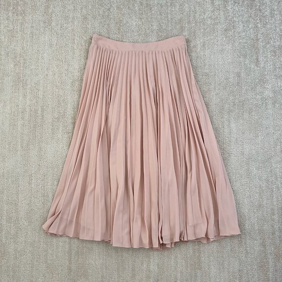 Aakaa Hayden Pink Pleated Midi Skirt M - Picture 4 of 8